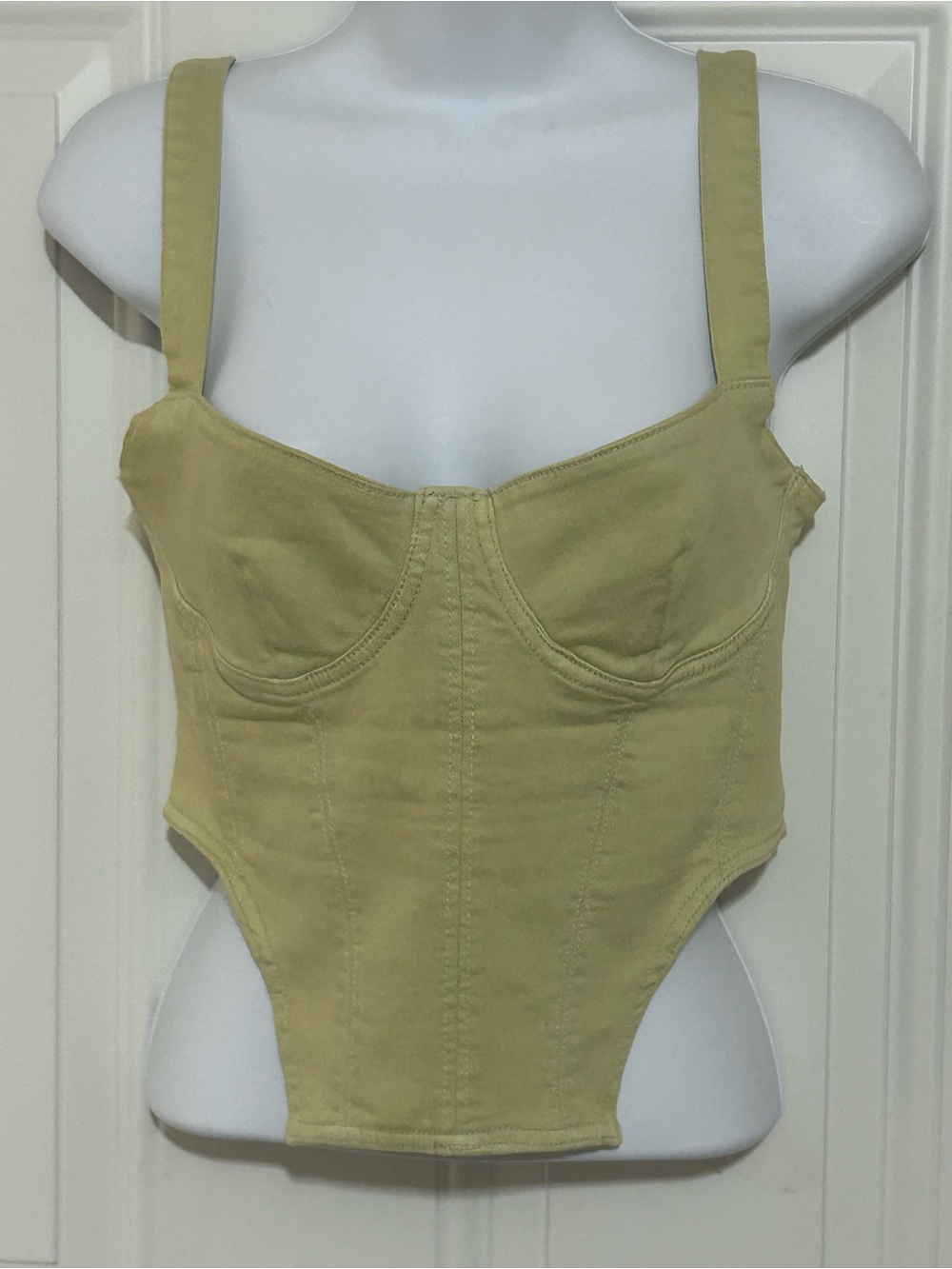 Zara Yellow Green Muscled Tank Bodysuit